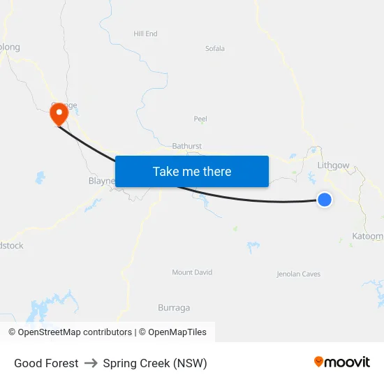 Good Forest to Spring Creek (NSW) map