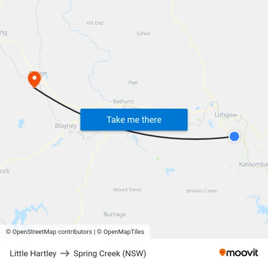 Little Hartley to Spring Creek (NSW) map