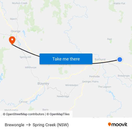 Brewongle to Spring Creek (NSW) map