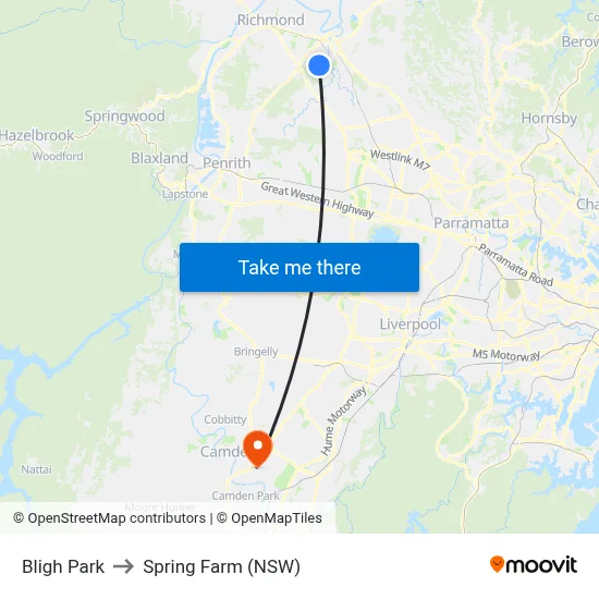 Bligh Park to Spring Farm (NSW) map