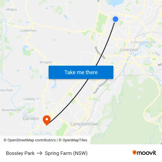 Bossley Park to Spring Farm (NSW) map