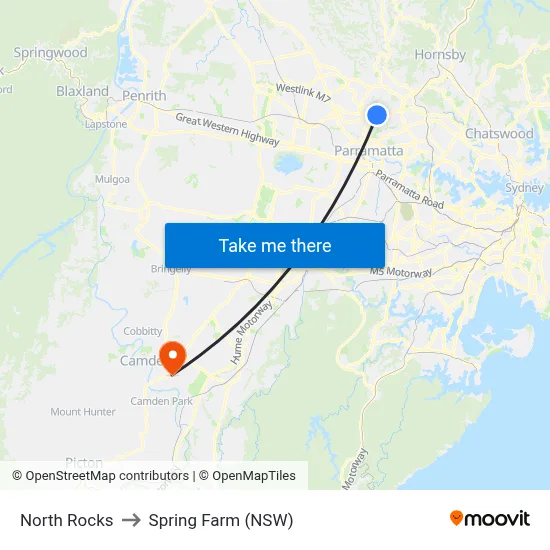 North Rocks to Spring Farm (NSW) map