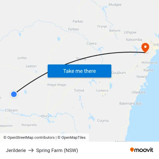 Jerilderie to Spring Farm (NSW) map