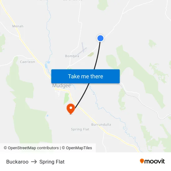 Buckaroo to Spring Flat map