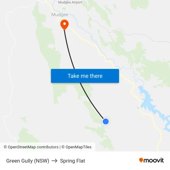 Green Gully (NSW) to Spring Flat map