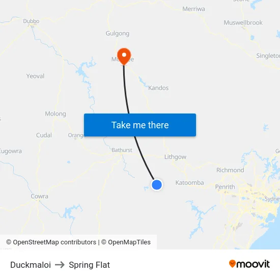 Duckmaloi to Spring Flat map