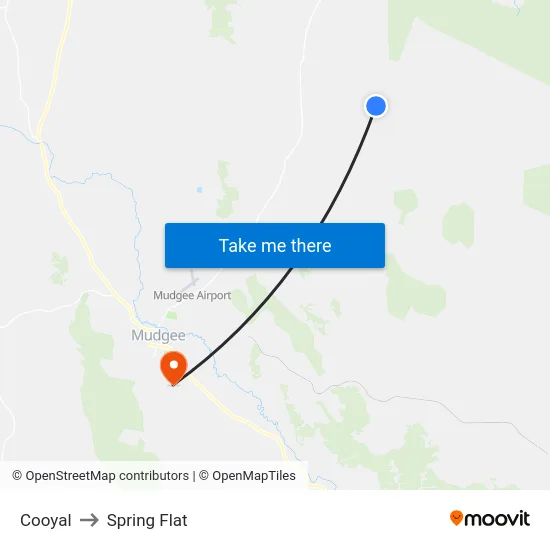Cooyal to Spring Flat map