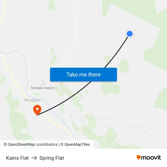 Kains Flat to Spring Flat map