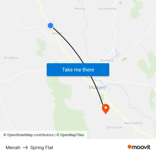 Menah to Spring Flat map