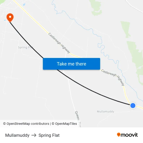 Mullamuddy to Spring Flat map