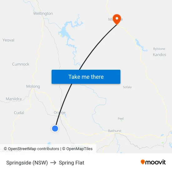 Springside (NSW) to Spring Flat map