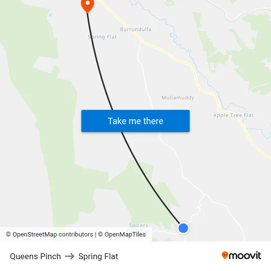 Queens Pinch to Spring Flat map