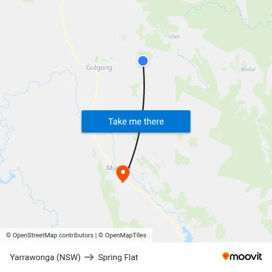 Yarrawonga (NSW) to Spring Flat map