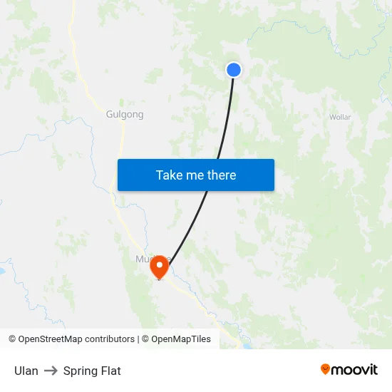 Ulan to Spring Flat map