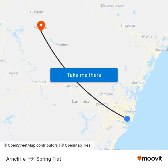 Arncliffe to Spring Flat map