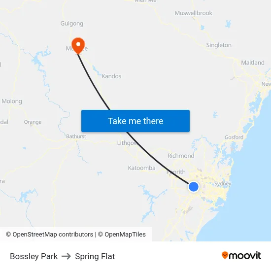 Bossley Park to Spring Flat map