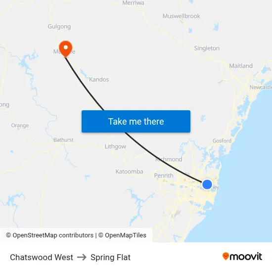 Chatswood West to Spring Flat map