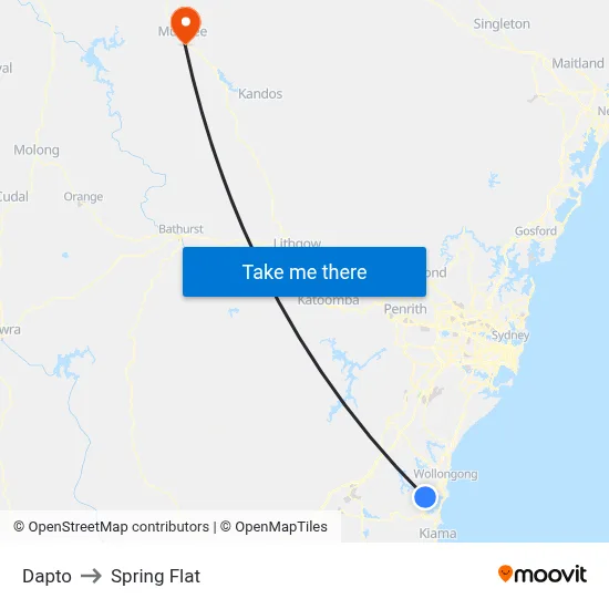 Dapto to Spring Flat map