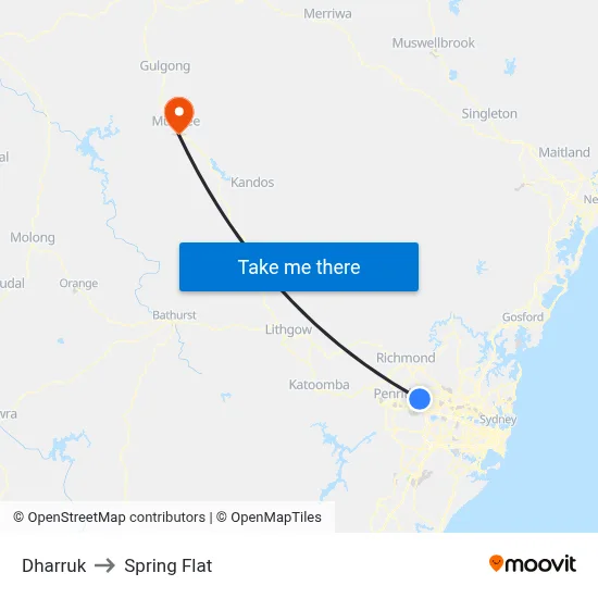 Dharruk to Spring Flat map