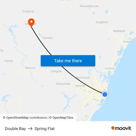 Double Bay to Spring Flat map