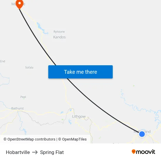 Hobartville to Spring Flat map