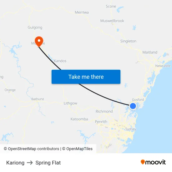 Kariong to Spring Flat map