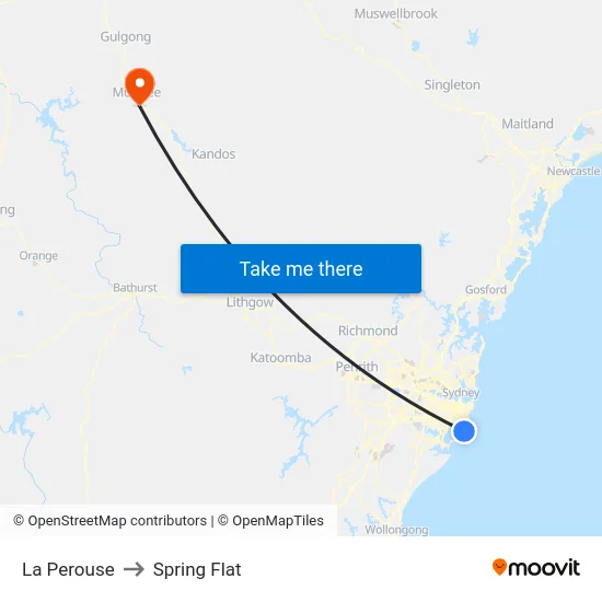 La Perouse to Spring Flat map