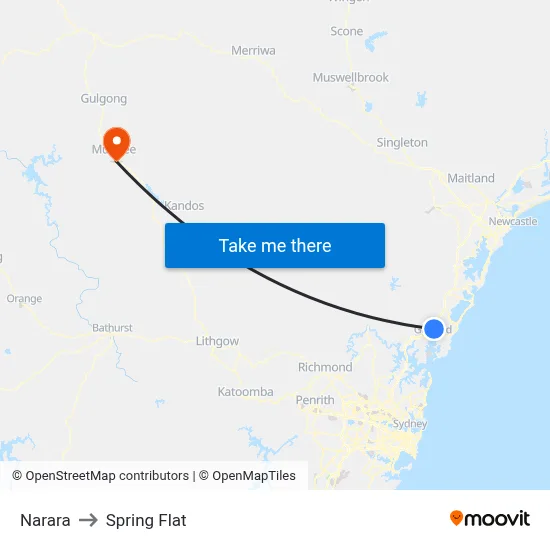 Narara to Spring Flat map