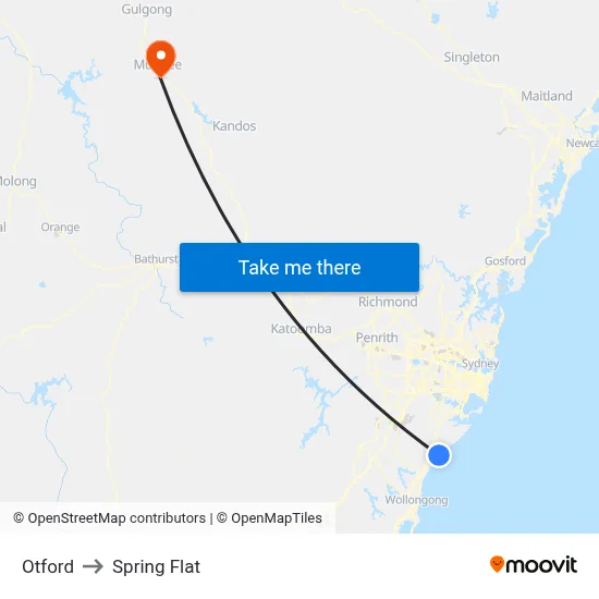 Otford to Spring Flat map