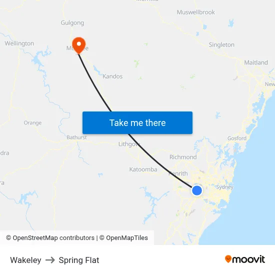Wakeley to Spring Flat map
