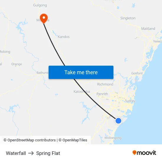 Waterfall to Spring Flat map