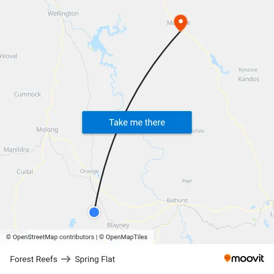 Forest Reefs to Spring Flat map