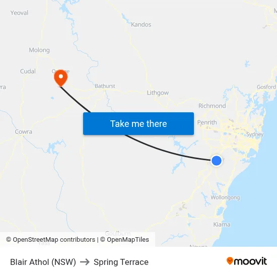 Blair Athol (NSW) to Spring Terrace map