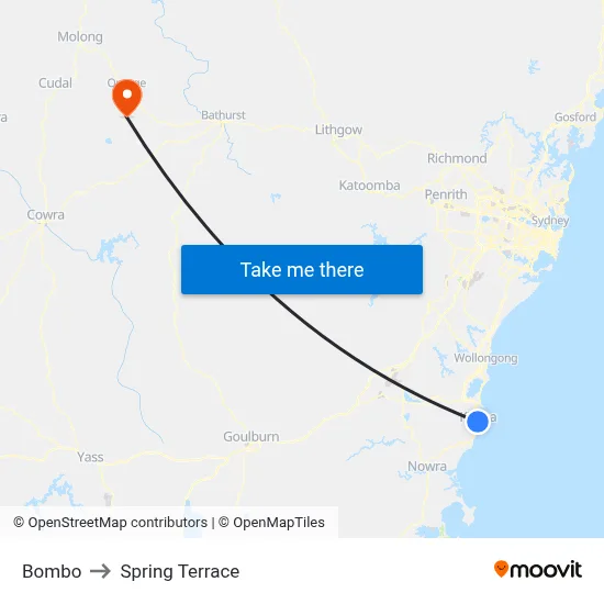 Bombo to Spring Terrace map