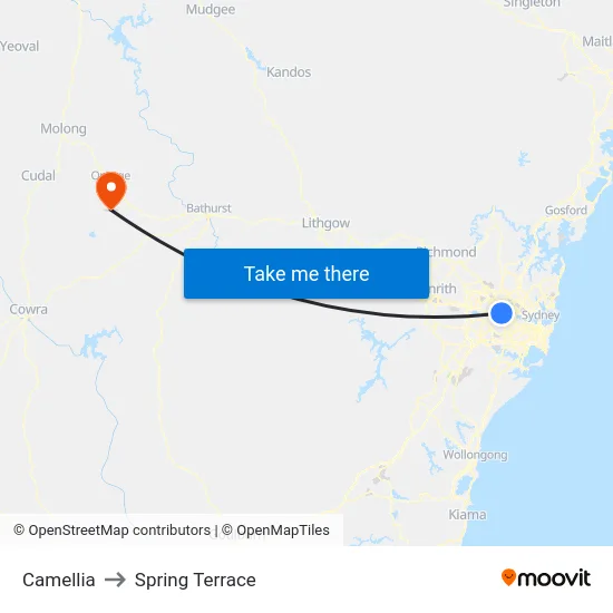 Camellia to Spring Terrace map