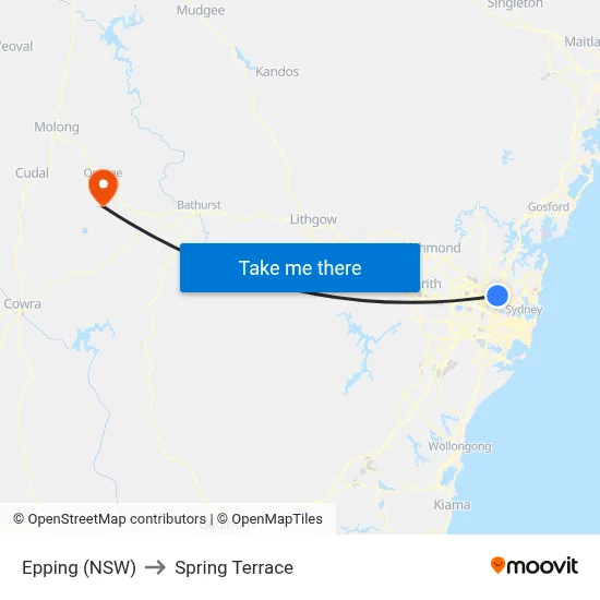 Epping (NSW) to Spring Terrace map