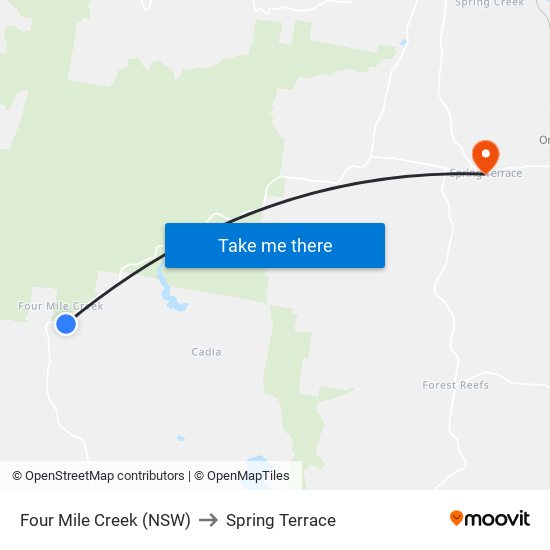 Four Mile Creek (NSW) to Spring Terrace map