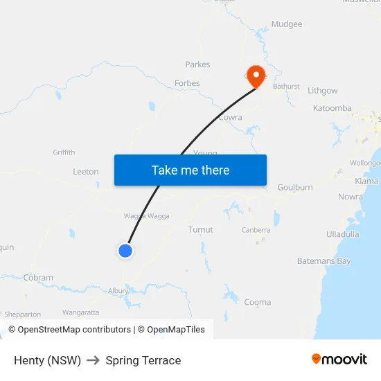 Henty (NSW) to Spring Terrace map