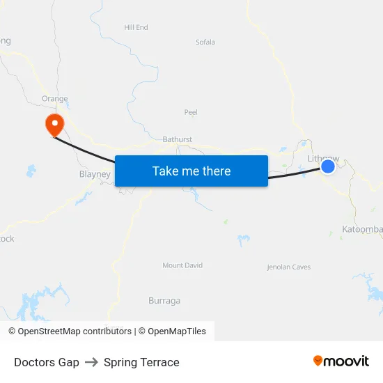Doctors Gap to Spring Terrace map