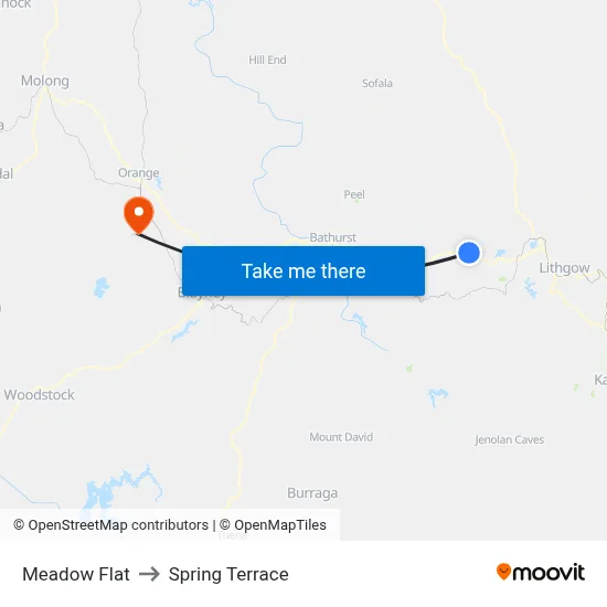 Meadow Flat to Spring Terrace map