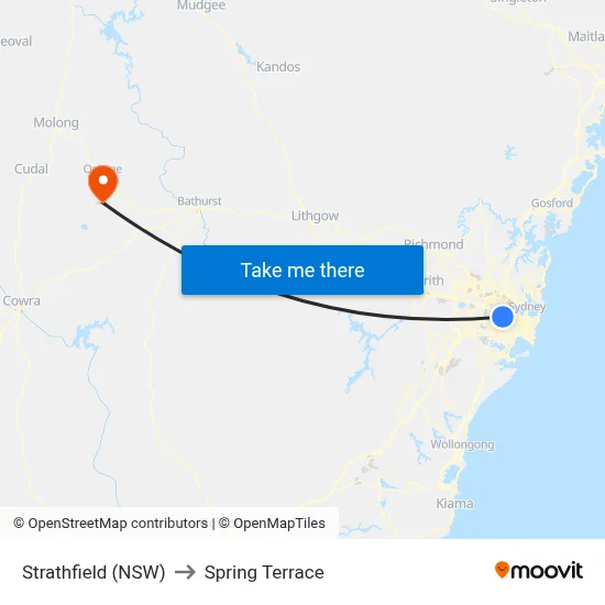 Strathfield (NSW) to Spring Terrace map
