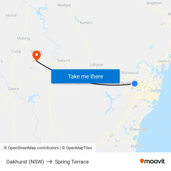 Oakhurst (NSW) to Spring Terrace map
