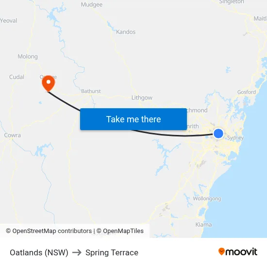 Oatlands (NSW) to Spring Terrace map
