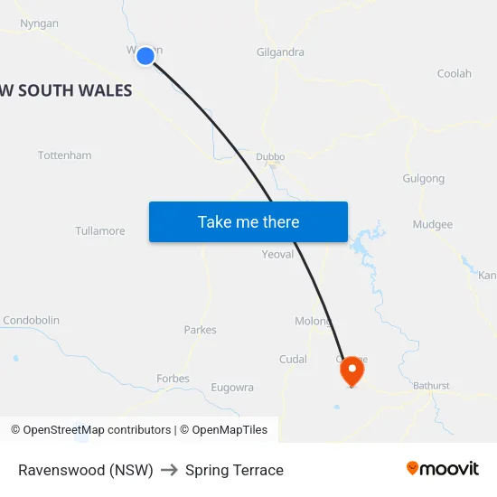 Ravenswood (NSW) to Spring Terrace map