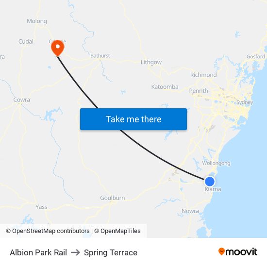 Albion Park Rail to Spring Terrace map