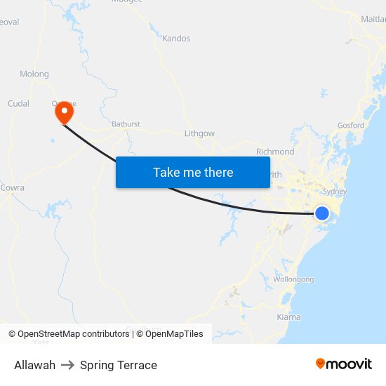 Allawah to Spring Terrace map