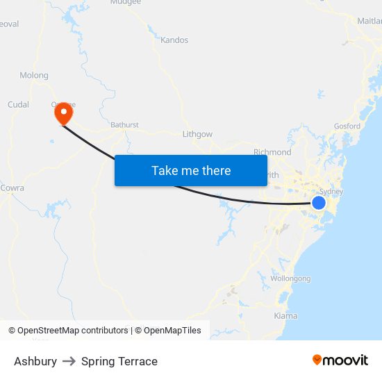 Ashbury to Spring Terrace map