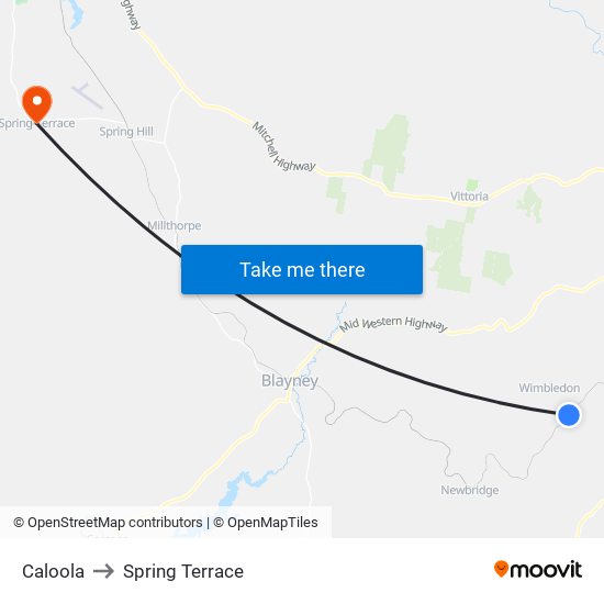 Caloola to Spring Terrace map