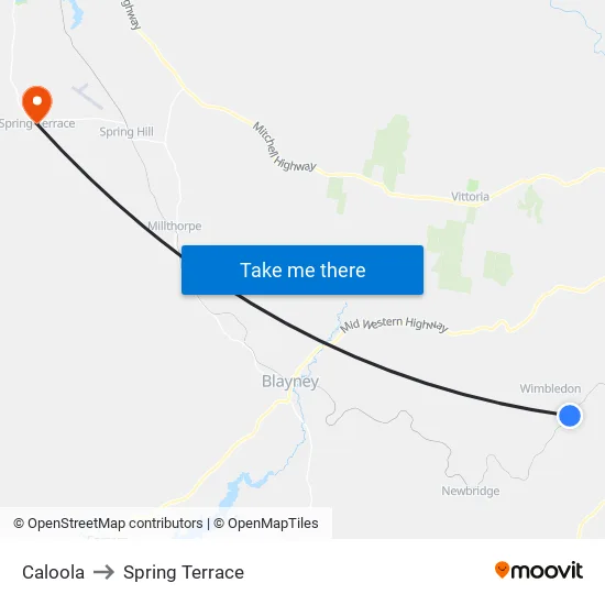 Caloola to Spring Terrace map