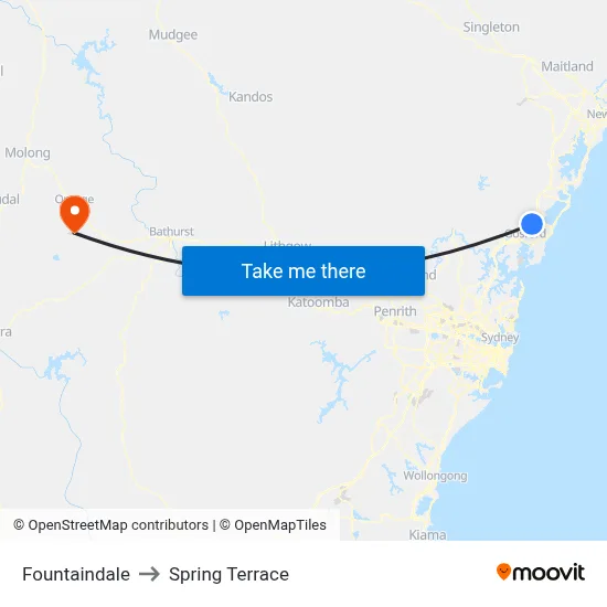 Fountaindale to Spring Terrace map
